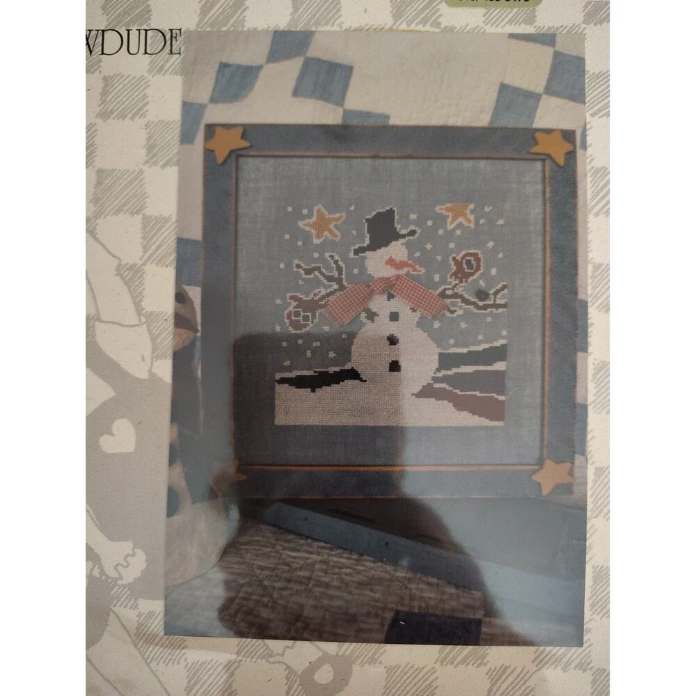 Vtg 1995 Sisters and Best Friends SNOWDUDE Counted Cross Stitch Pattern Leaflet